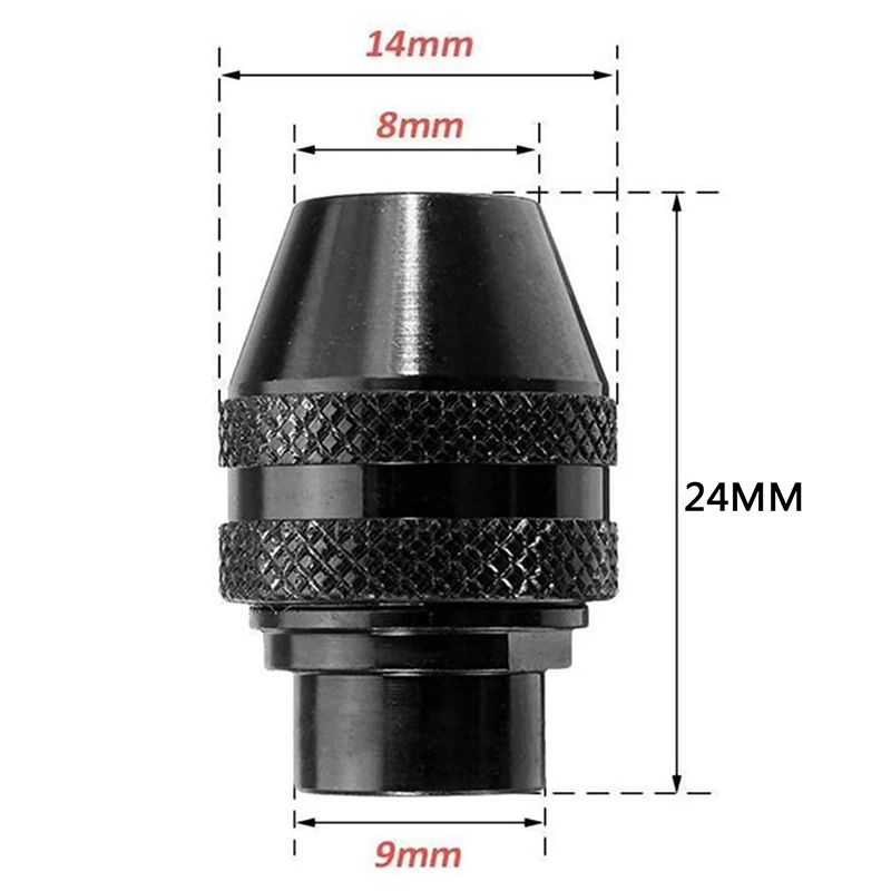 หัวจับดอกสว่านอเนกประสงค์ขนาดเล็กอเนกประสงค์สำหรับเครื่องบดไฟฟ้า Dremel ขนาด0.4-3.2มม. 5ชิ้น