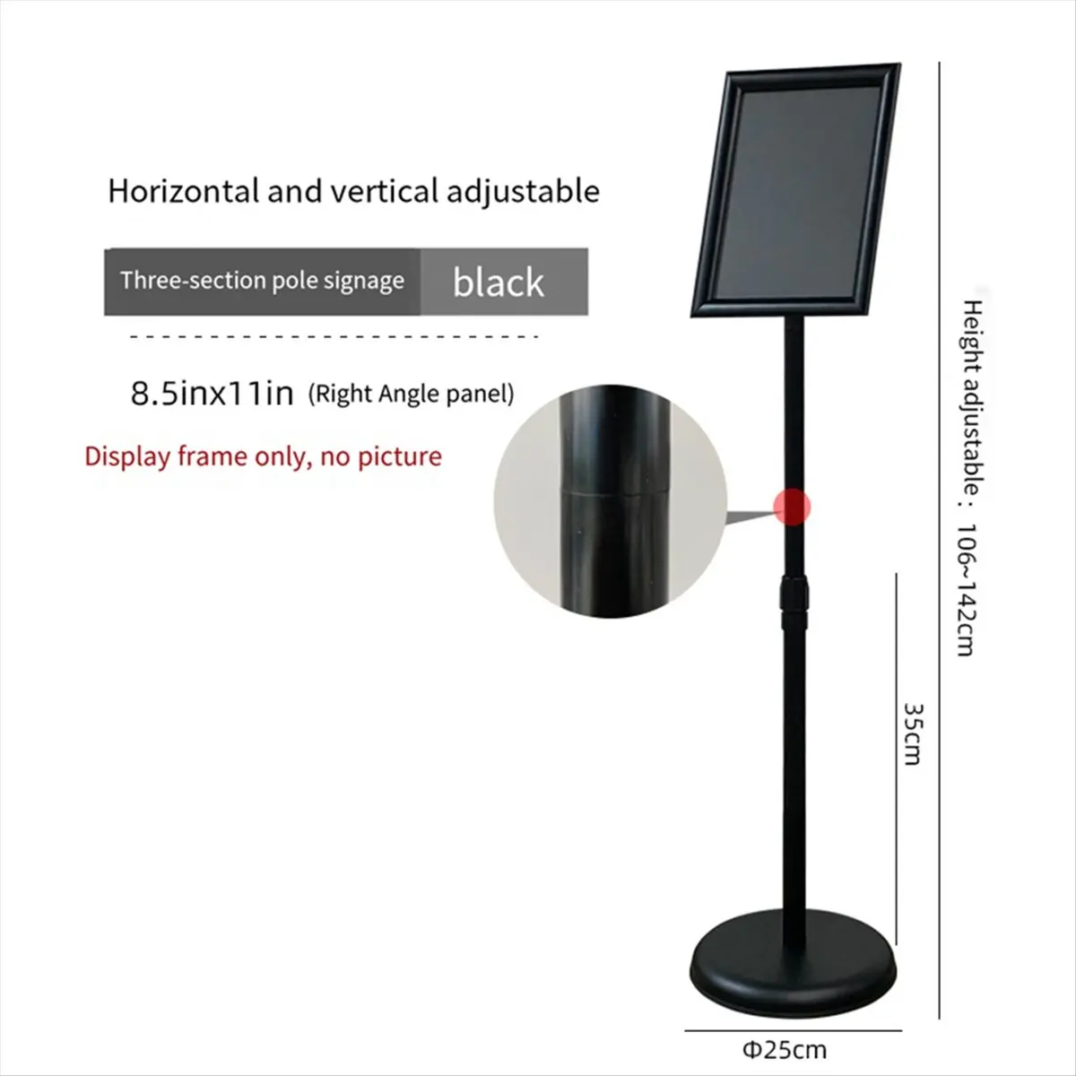 2026 + Sign Holder Stand 8.5x11 Inch Adjustable Floor Standing Sign Holder - Signage Stand with Snap-Open Frame Display