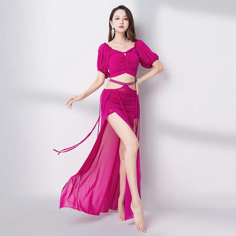 

Черный, красный цвет, комплект юбок для танца живота, новейшее сексуальное длинное платье феи для танцевального костюма команды