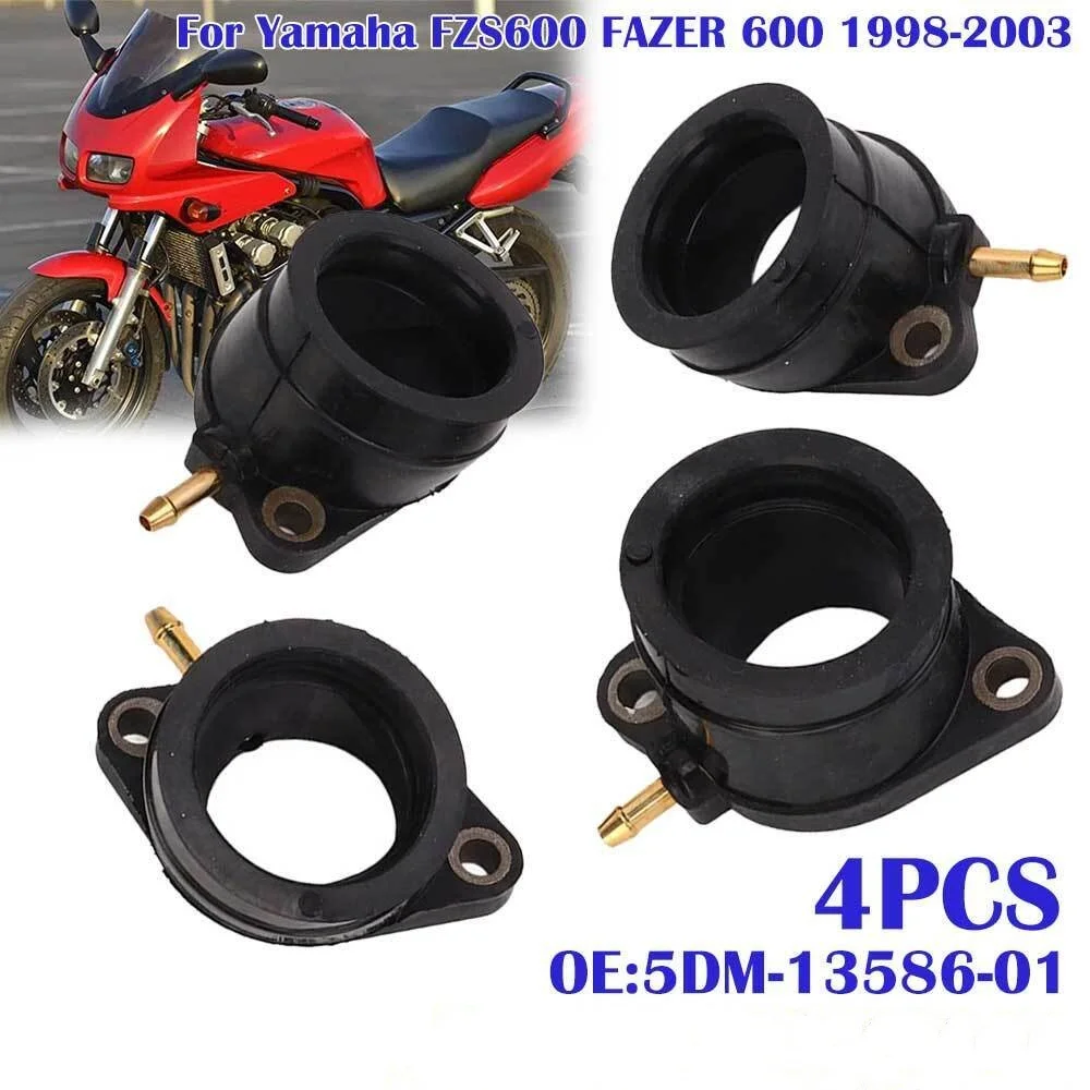 For Yamaha Fzs600 Fazer 600 Inlet Manifold Rubbers Carb To Head Rubbers 98-03 Motorcycle Equipments Replacement Parts 5DM1358601