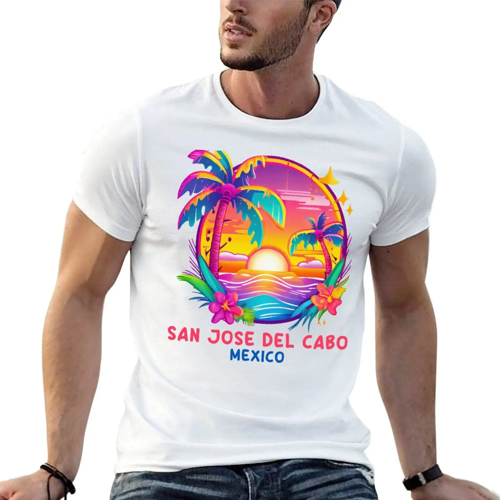 Camiseta San Jose del Cabo México, camiseta para hombre, camisetas lisas para hombre, paquete de camisetas de algodón para hombre, camiseta de algodón