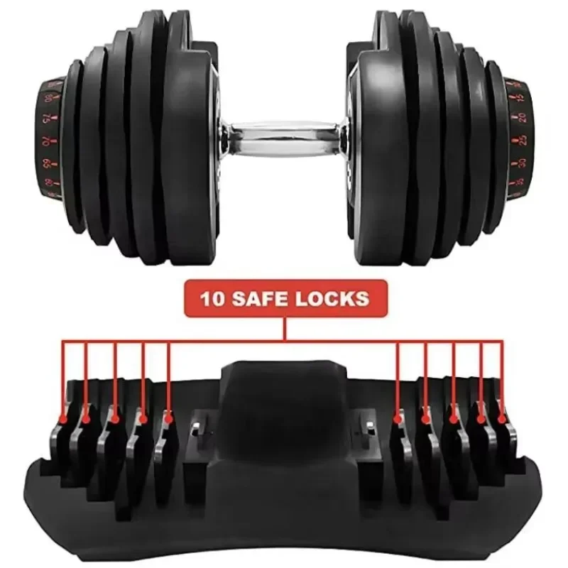 Home Gym Automatic Fitness Dumbbell Adjustable Weight Muscle Trainer Lifting Dumbbell for Home Use