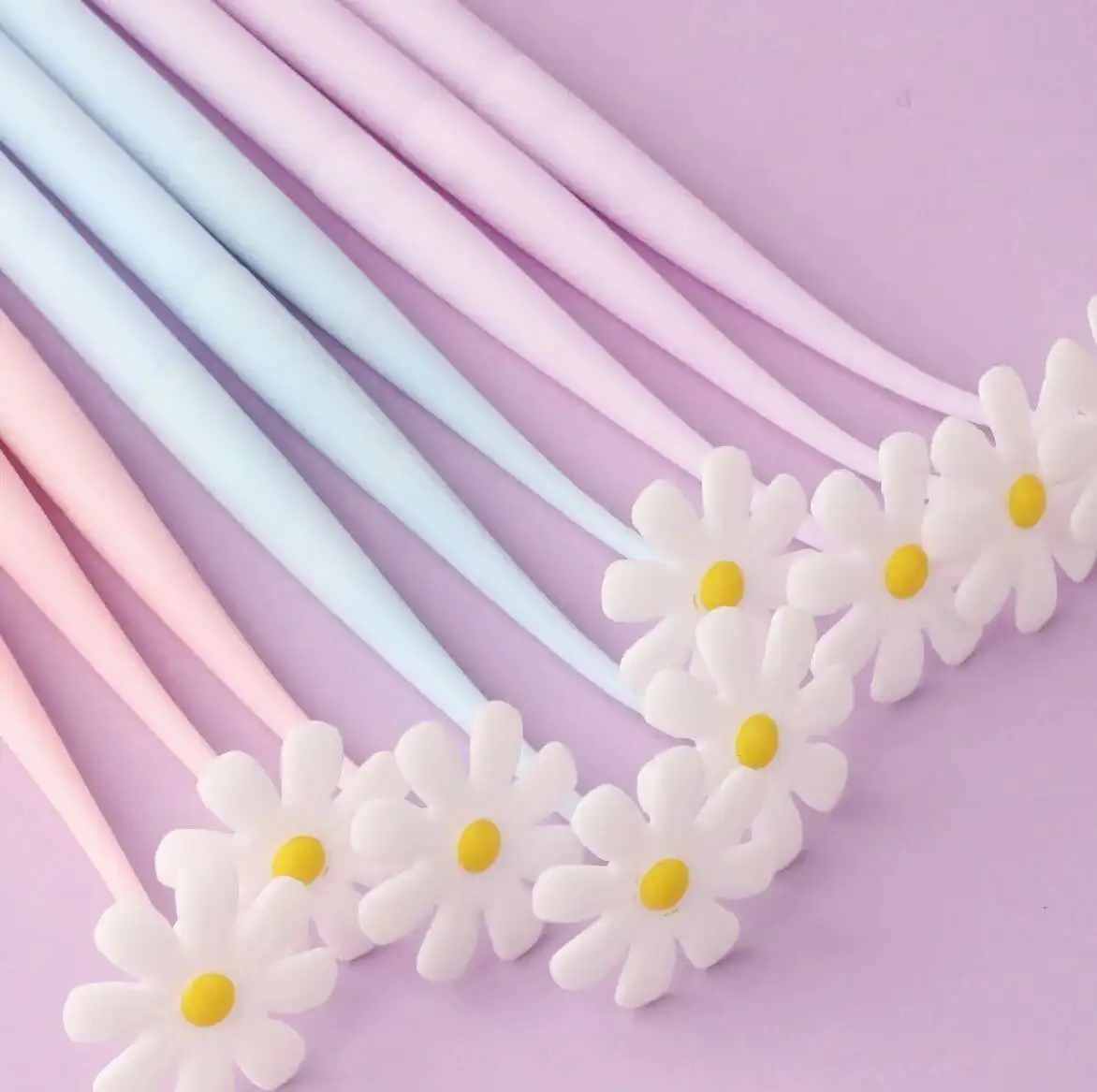 1-teiliger Lytwtw's süßer Kawaii kleiner Gänseblümchen-Stift für Büro, Schulbedarf, süßes Briefpapier, kreativ, hübsch, schön, weicher Gelstift – Detail 3
