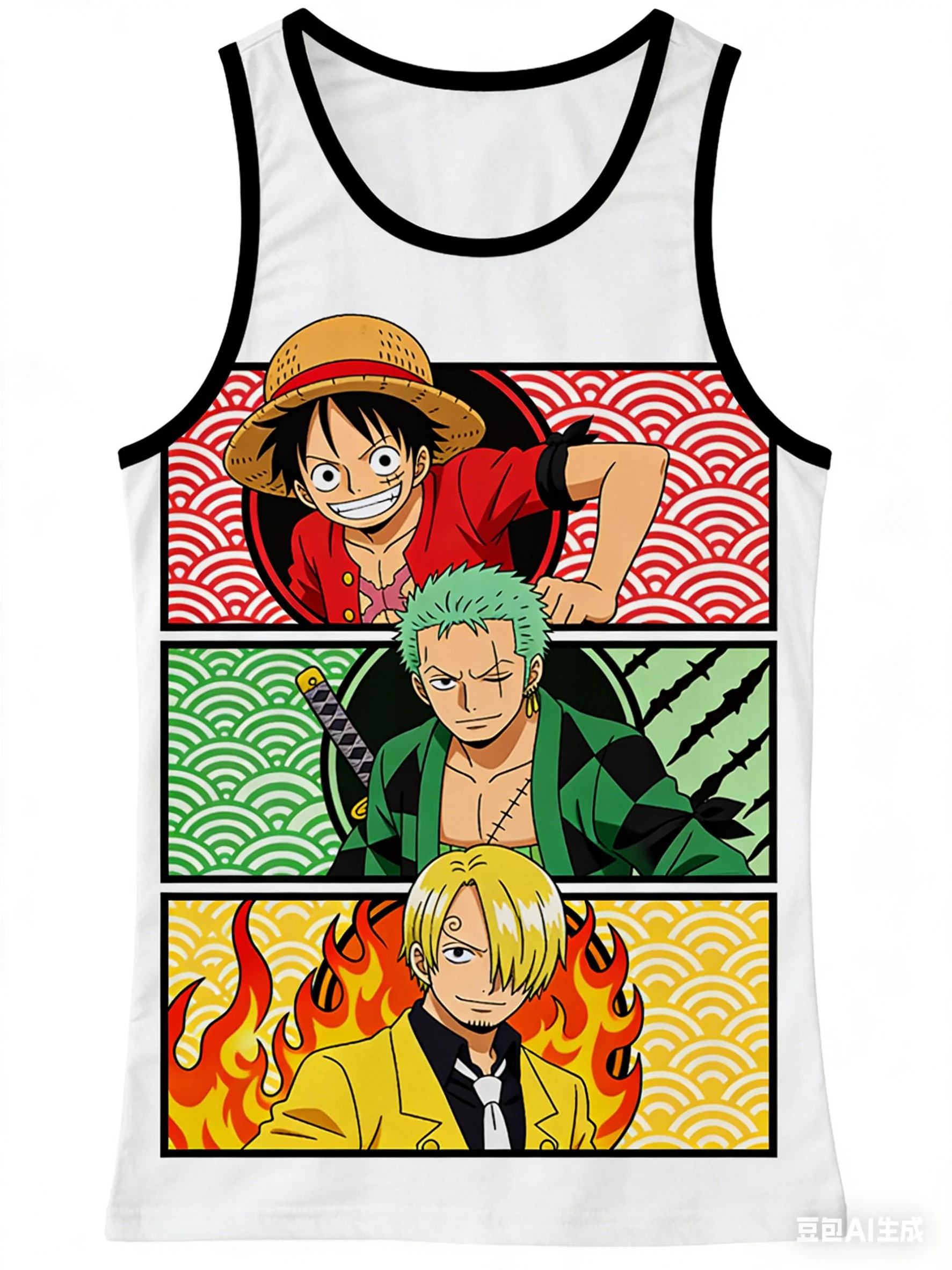 

One Piece Collaboration Tank T-Shirt Summer Loose Versatile Anime Print Top