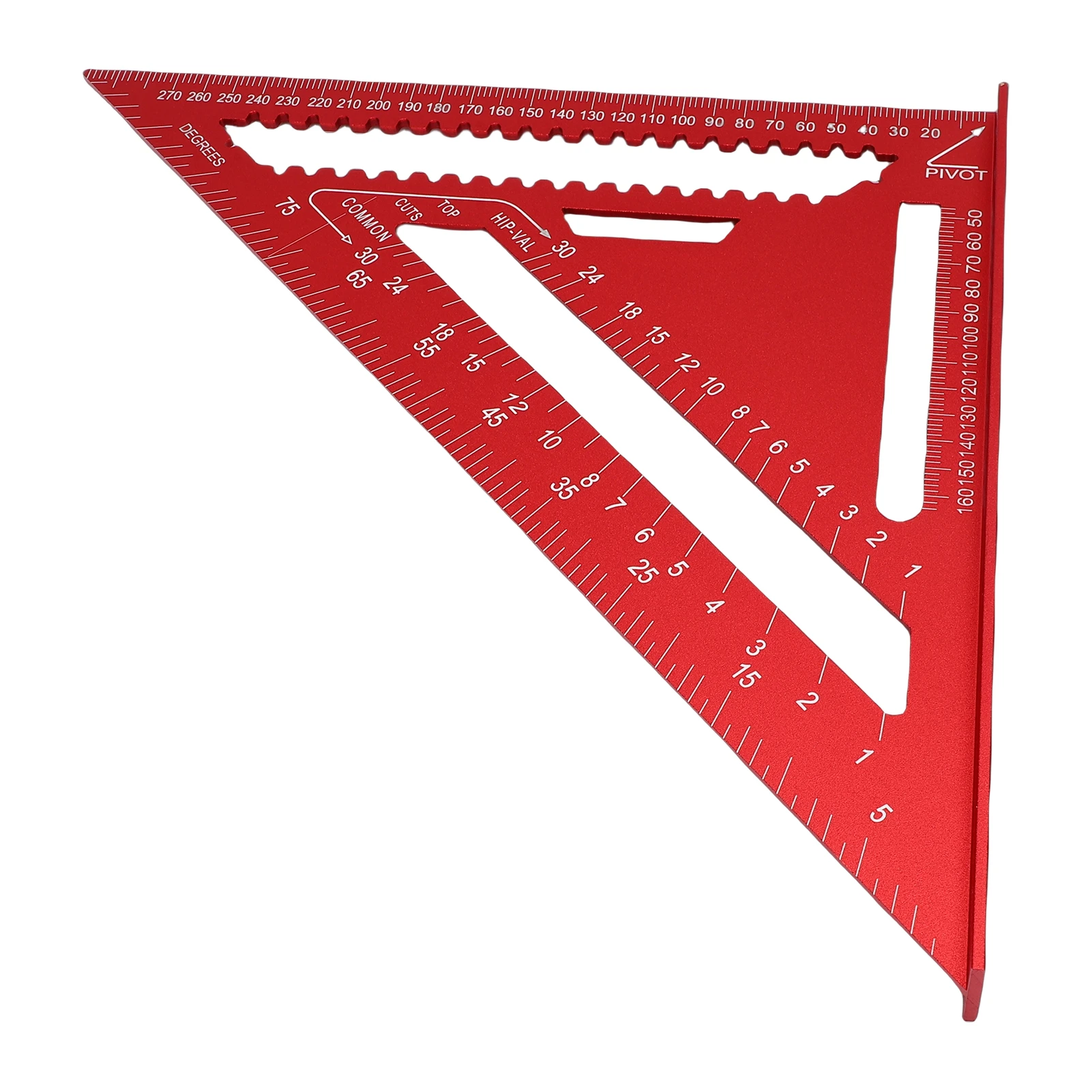 Rafter Square Aluminum 12 Inch Woodworking Layout Tool Metal  Angle Protractor for Woodworking and Carpentry Red