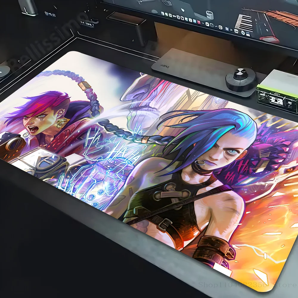 L-league Of Legends Anime Jinx Mousepad Mouse Mat Desk Mat With Pad Gaming Accessories Prime Gaming XXL Keyboard Pad Padding Ma