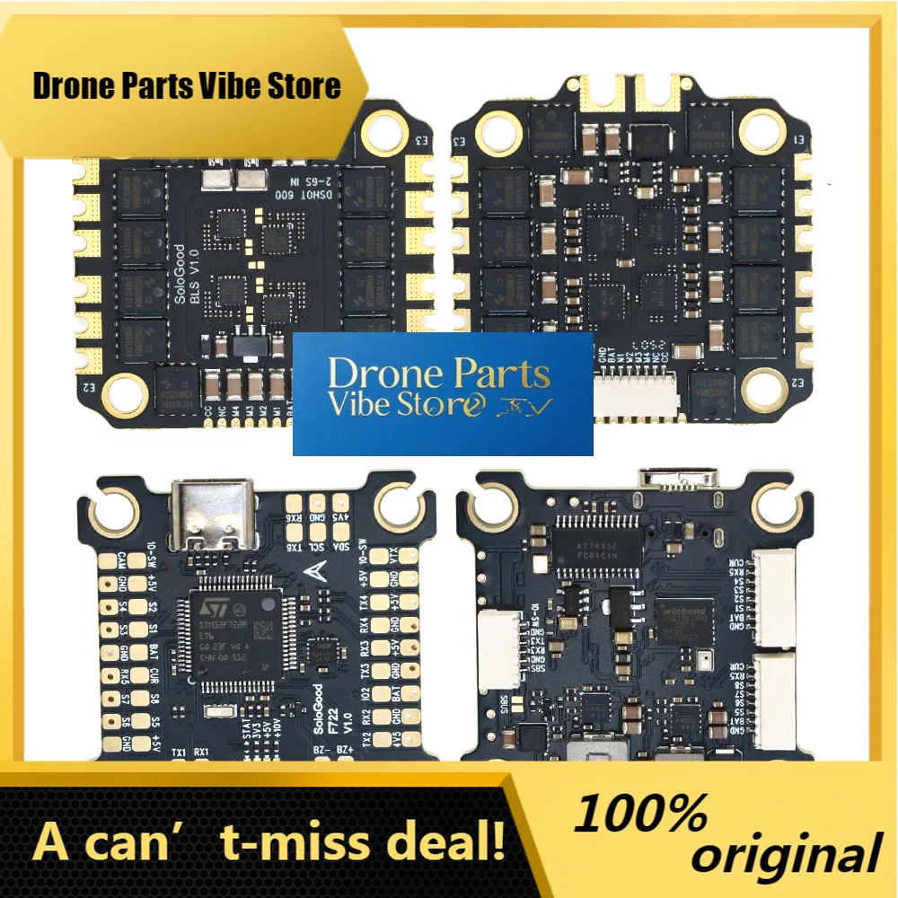 

Drone PartsF722 Flight Controller BLS 60A Stack SoloGood F722 Flight Controller BLHELI_S 60A 4in1 ESC For FPV Drones Parts