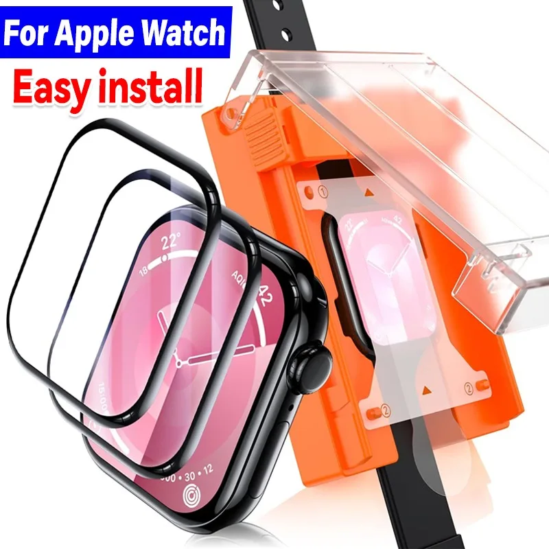 

Простая установка защитной пленки для экрана от царапин для Apple Watch S10 S11 42 46 мм Ultra 49 мм Защитные пленки для инструментов One Step для IWatch