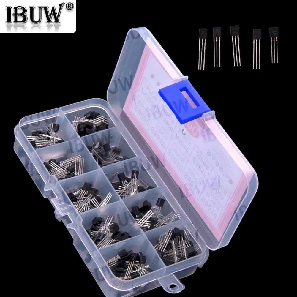 10values * 20pcs = 200pcs S8050 C1815 13001 S8550 S9012 S9013 S9014 Transistor Assortment Kit TO-92 2N3904 2N3906 A1015 C1815