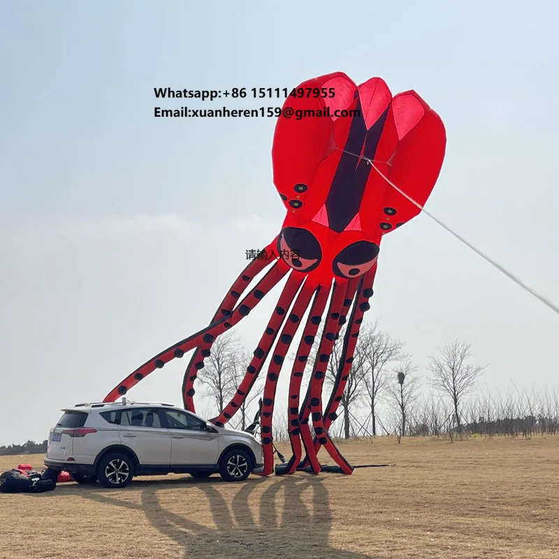 Octopus Kite 18m Large Octopus Kite Available for Custom Large Kite Advertising Kite, Red Octopus Kite.