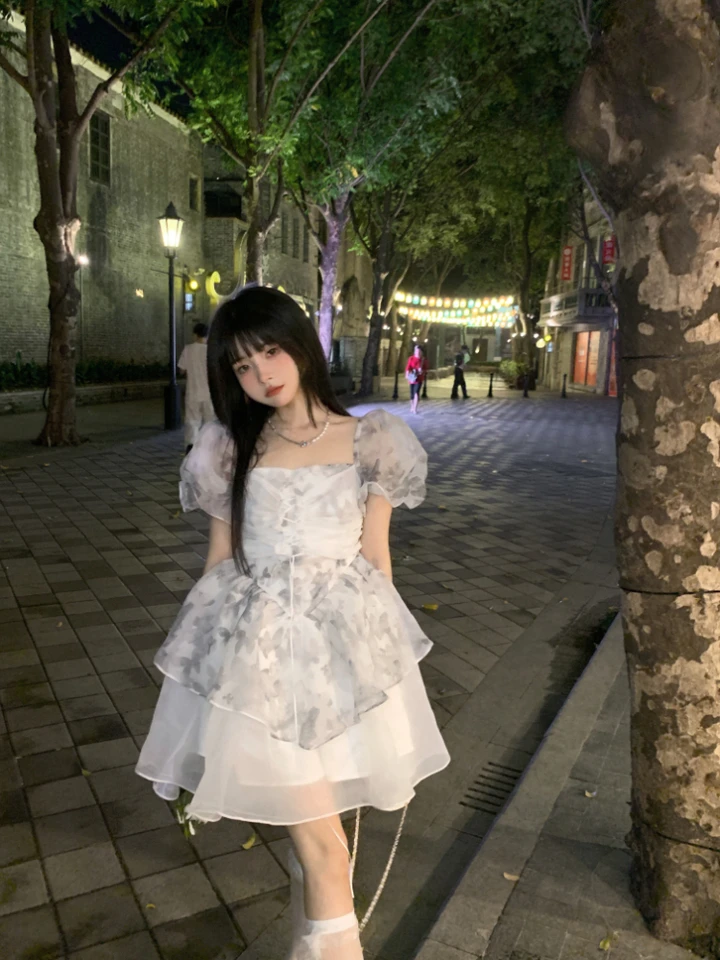 korean organza dress Fishtail Strapless Wedding Dress