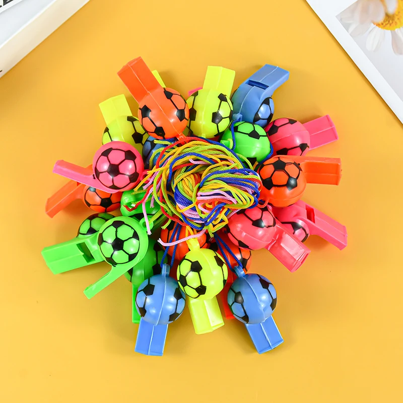 10Pcs Soccer Party Whistles Noise Maker Sports Toy Kids Football Theme Birthday Party Favors Pinata Filler Boys Prize Gifts