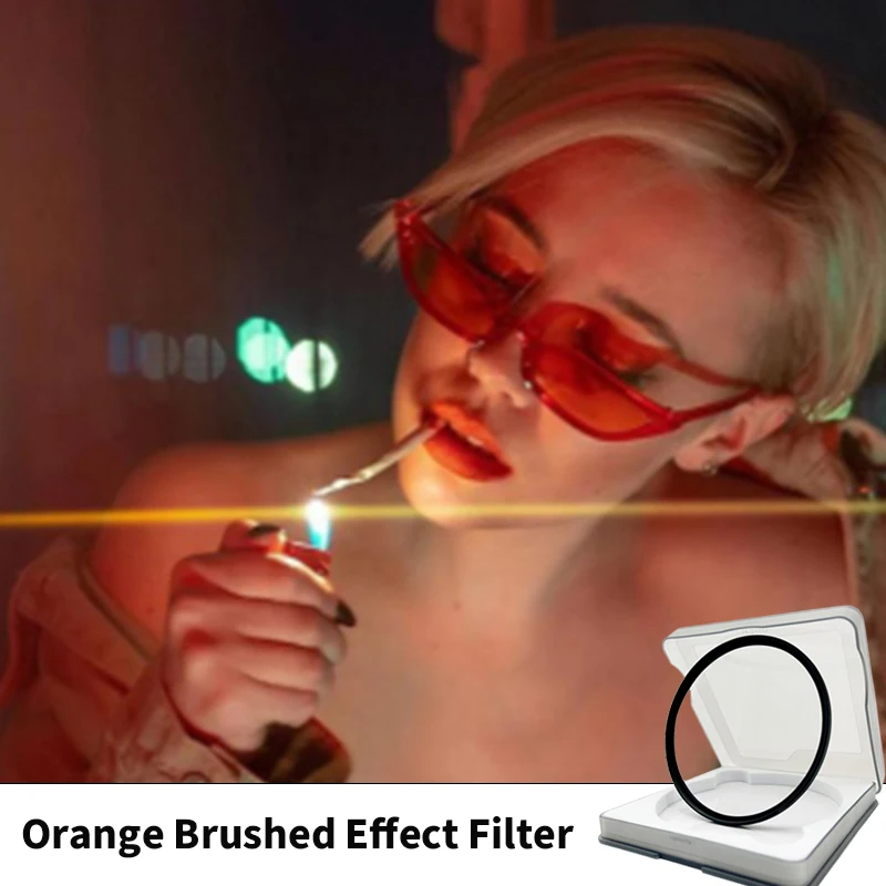 

Orange Night Scene Flare Brushed Star Light Mirror Camera Filter DSLR Lens Accessory Photography Effect 82mm
