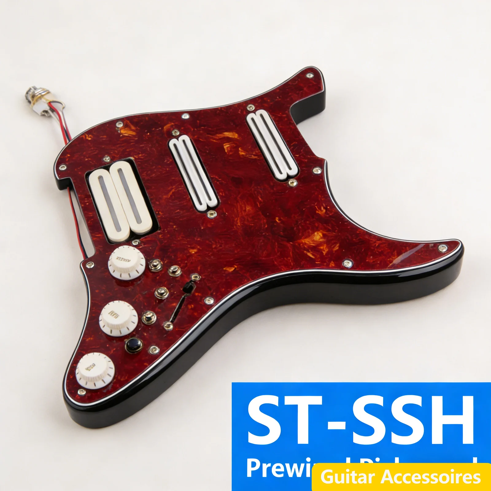 

SSH Guitar Prewired Loaded Pickguard with Coil Splitting Humbucker Pickups for ST Style Electric Guitar