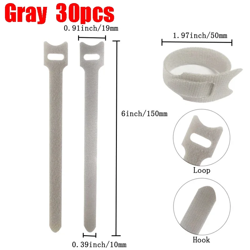 Releasable Cable Ties Wire Organizer 3Colors Length 15cm Nylon Hook Loop Straps Wrap Zip Bundle Bandage Tie Plastics Fastening