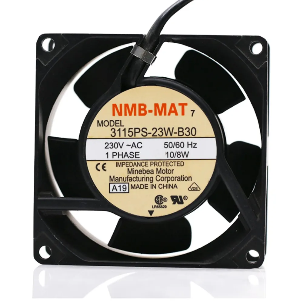 NMB-MAT 80mm 8cm AC Fan 3115PS-23W-B30 8038 230V High Temperature Resistant Aluminum Frame Cabinets Cooling Fan