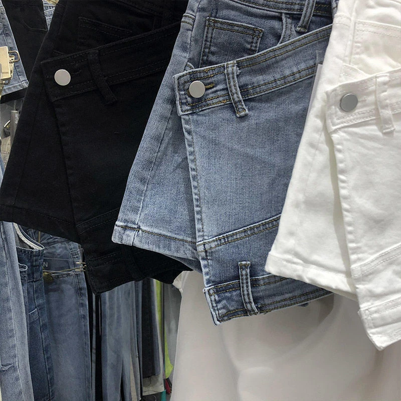 S-5XL Women Summer Jeans Shorts Skirts High Waist Slim Denim Culottes