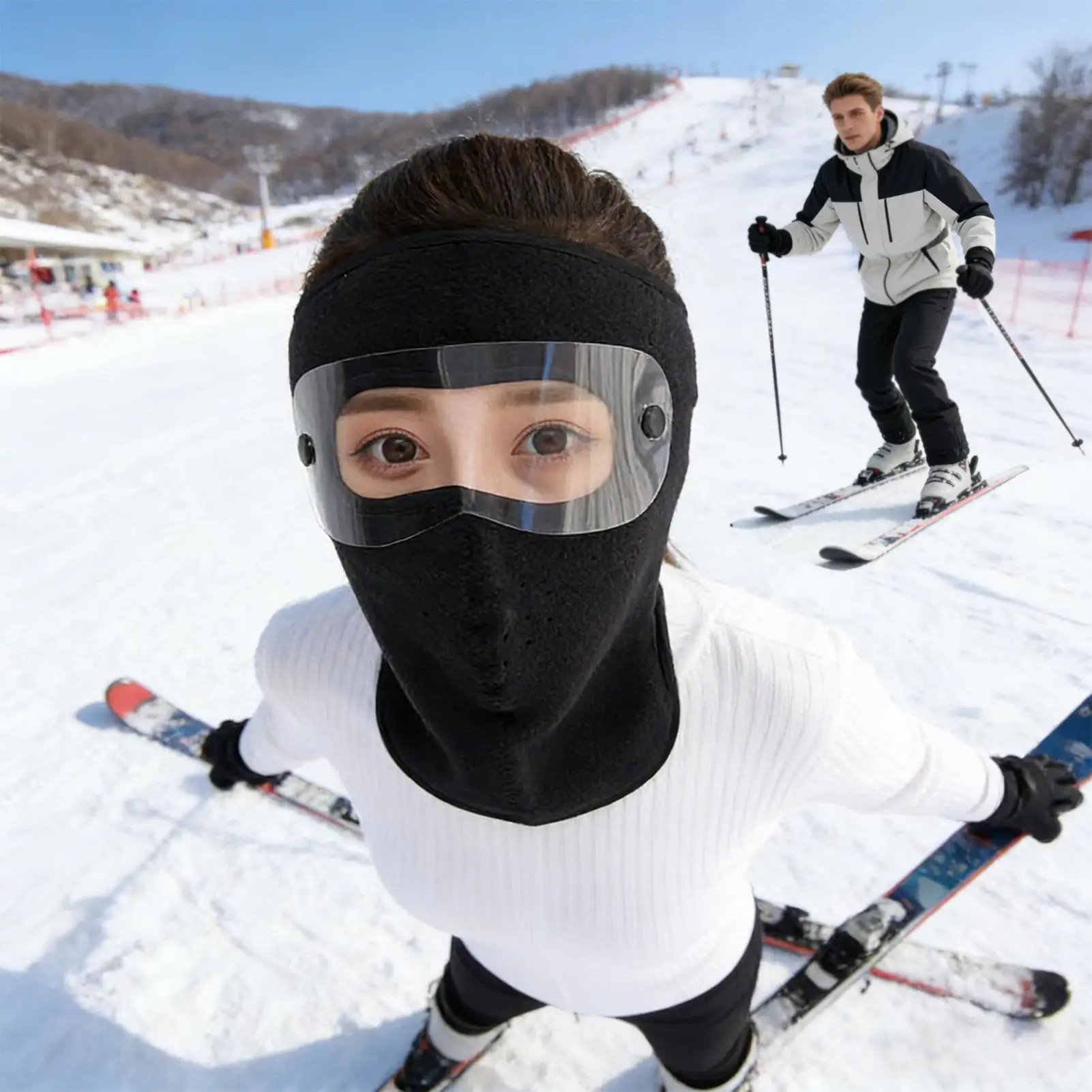 Masque facial d'hiver pour hommes, couverture polaire épaisse, lunettes de Ski pour hommes, temps froid, cyclisme, équitation, moto