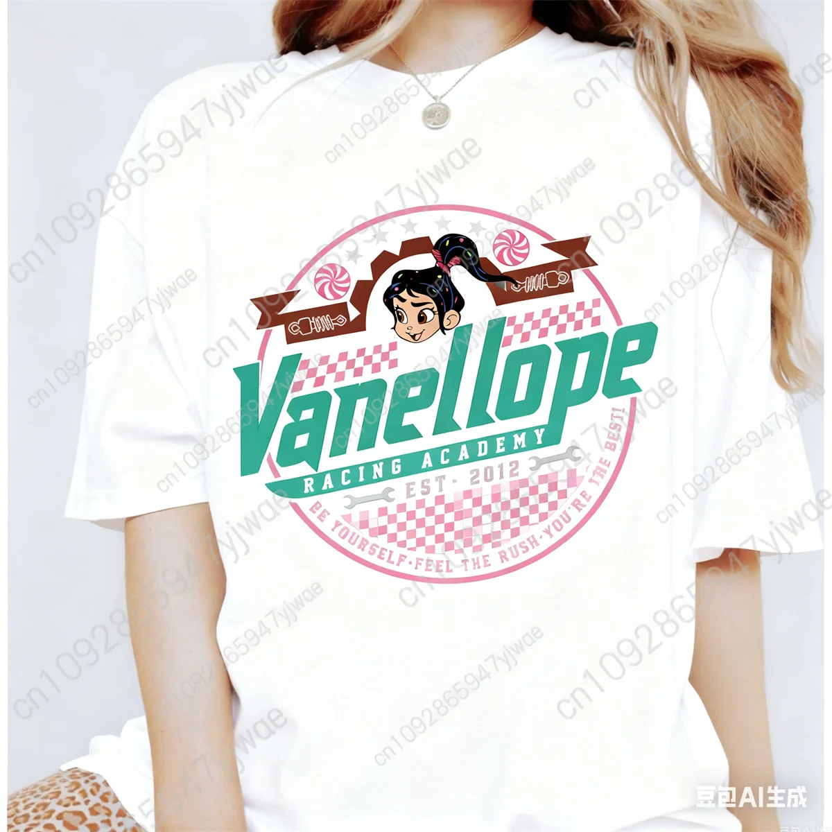 Vanellope Racing Academy Est 2012 قميص الأسرة والأصدقاء مطابقة رحلة المحملة الصيف المرأة مريحة القطن قصير الأكمام تي شيرت #4