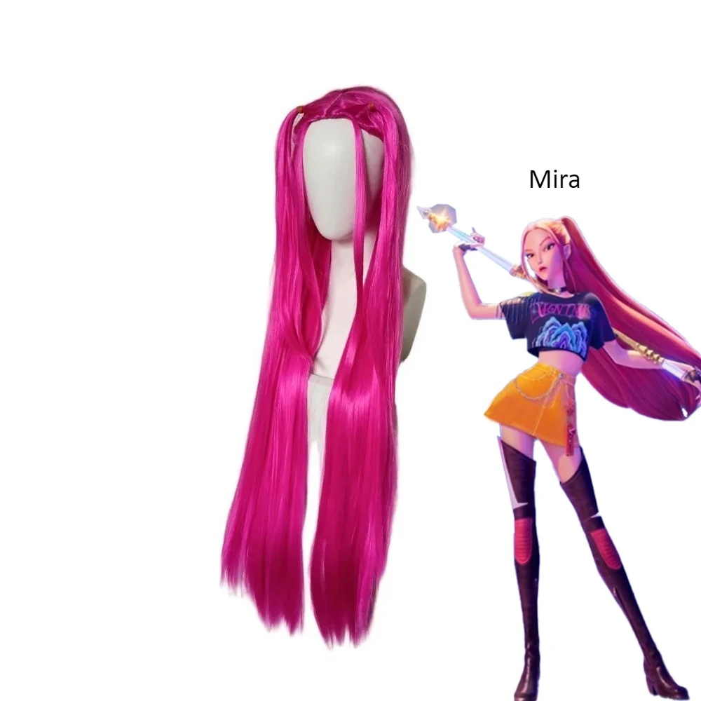 Kpop Devil Hunter Wig Mira Rumi Zoey Girl Role Play Purple Black Red Halloween Children Role Play Long Hair