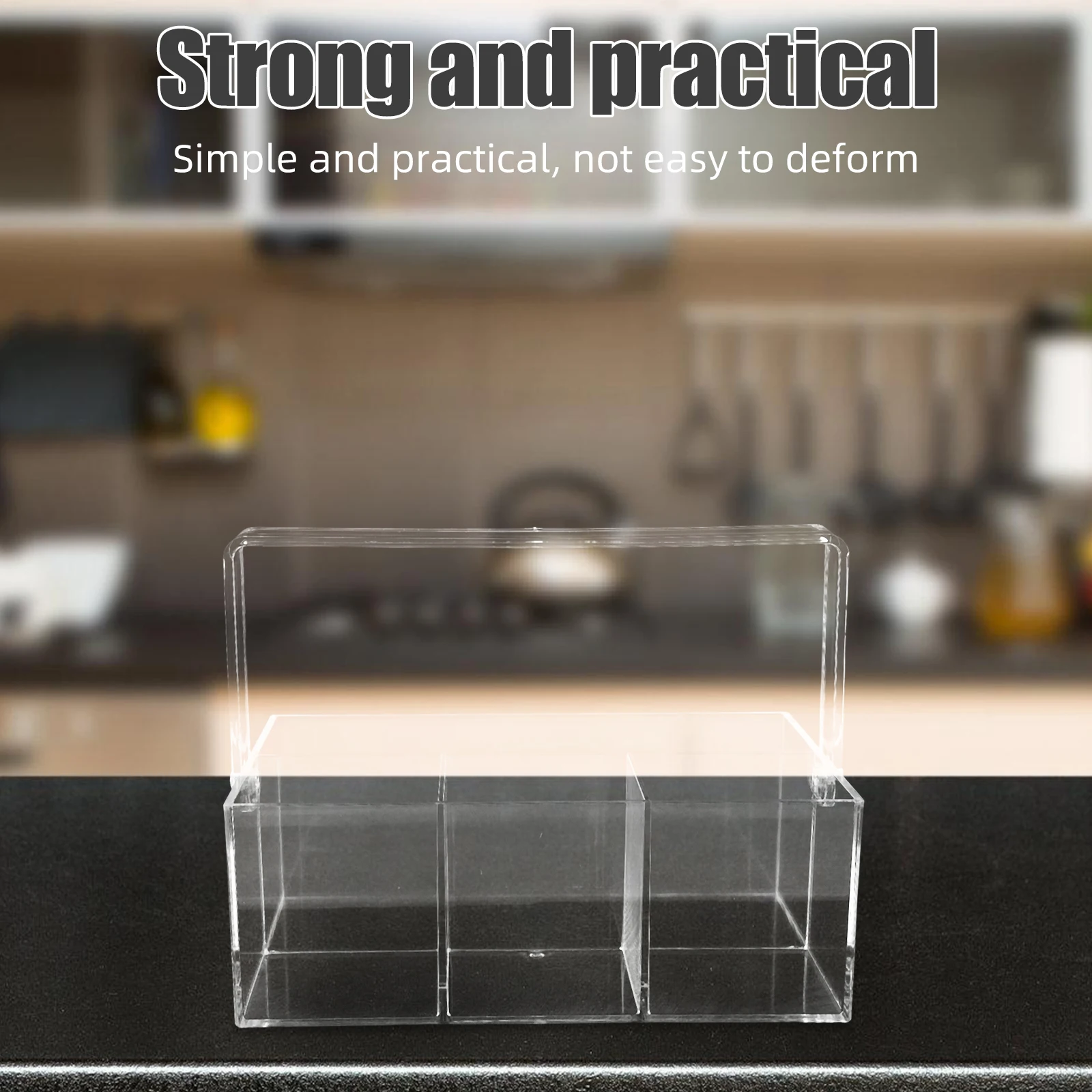 

Clear Acrylic Cutlery Organizer Multi Function Silverware Storage Box Handle Kitchen Picnic Party Dining Room Tidy Orderly