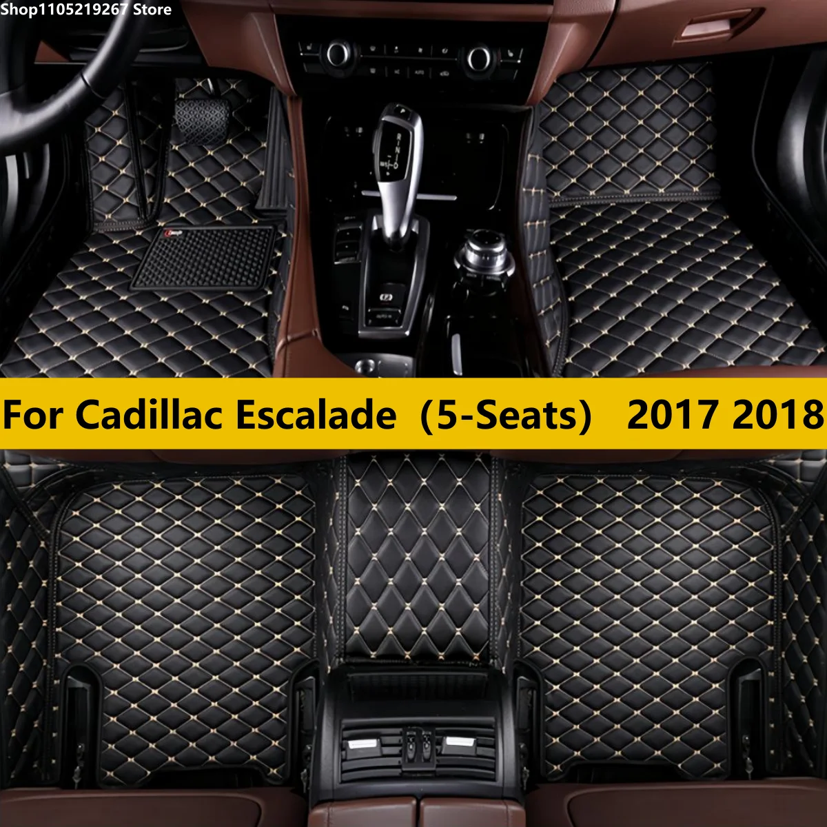 

Автомобильные коврики, пригодные для Cadillac Escalade (5 мест) 2017 2018, автоаксессуары, кожаный водонепроницаемый противоскользящий ковер для ног