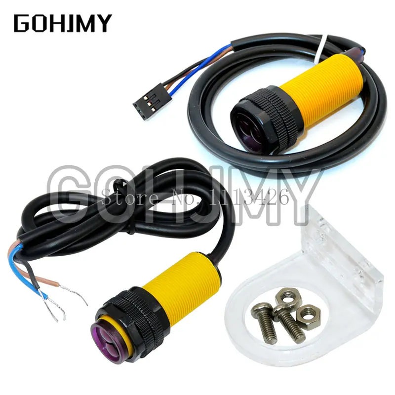 Smart Car Robot E18-D80NK Infrared Obstacle Avoidance Photoelectric Sensor Proximity Switch 3-80cm Detection Range Adjustable