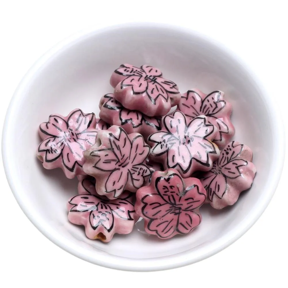 3 unids/lote de flores pequeñas de cerámica DIY collar/pulsera/pendientes para hacer joyería