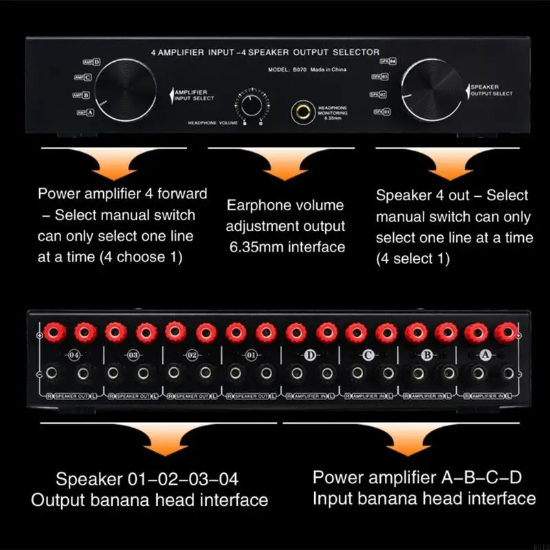 Гибкое решение для переключения для усилителей и динамика 4 в 4 выключенных пассивных усилителей коммутатор динамиков динамика