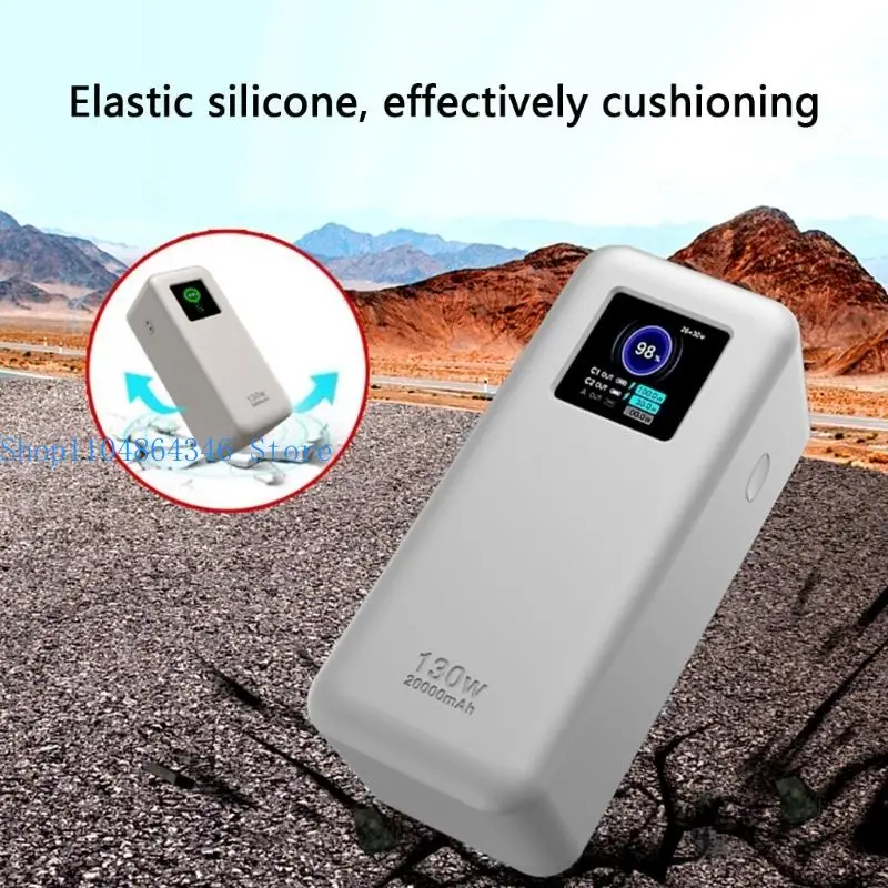652F Durability Silicone Shell For  20000mAh 130W Powerbanks Cover NonSlip Grip Dustproof Protections Cover Sleeve
