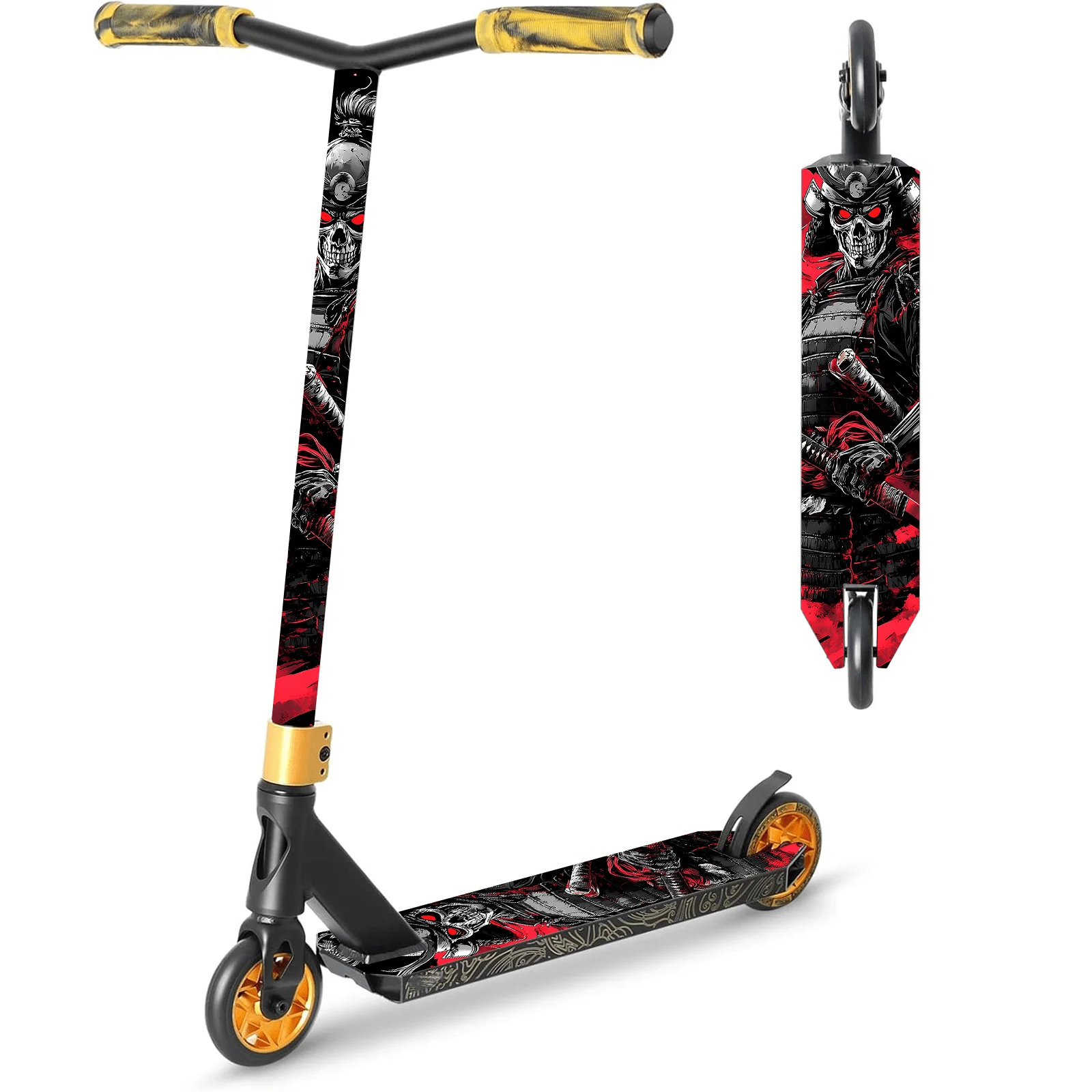 1PC 2D PLANE Cool Oriental Samurai pattern scooter sticker, scooter sticker, skateboard sticker, scooter floor mat sticker