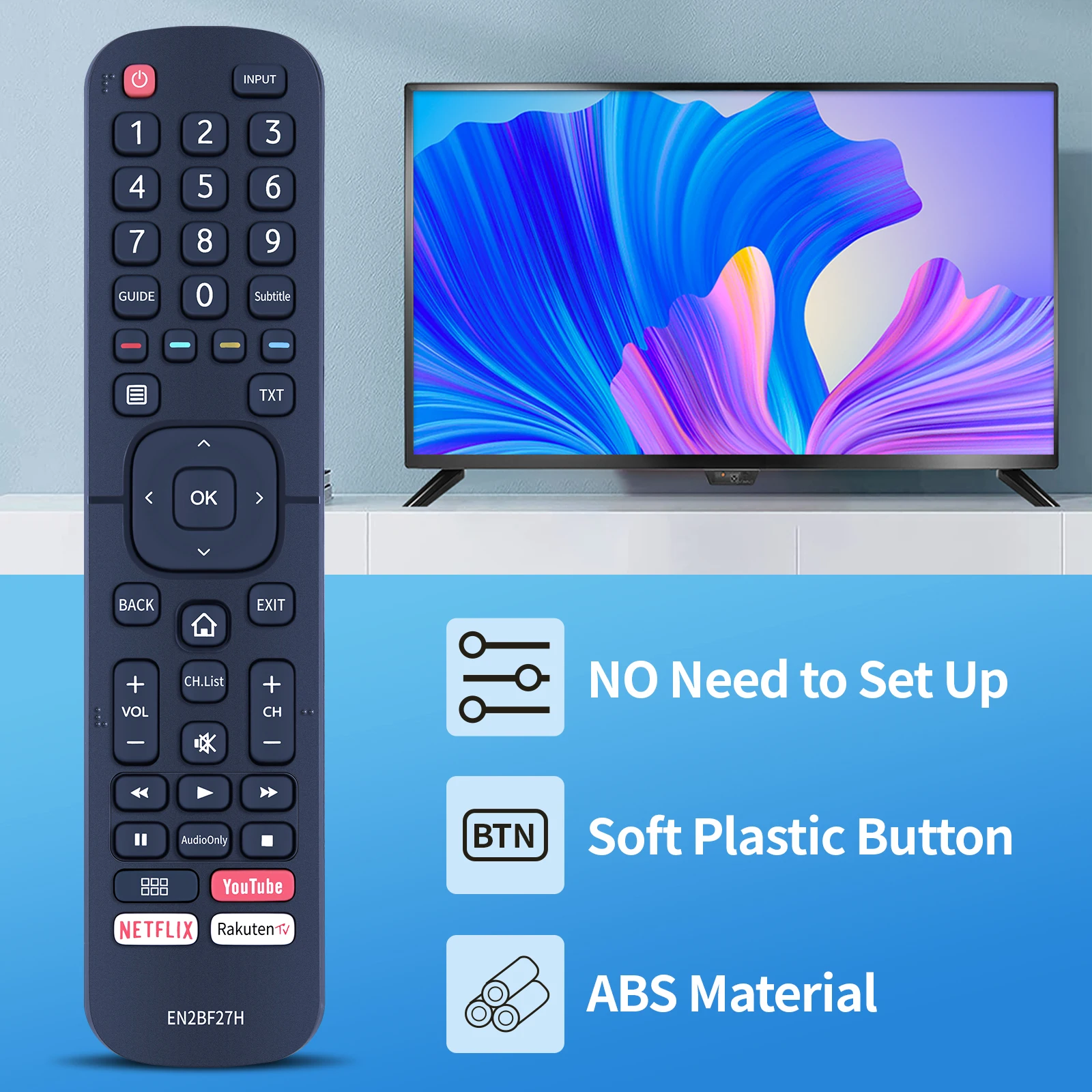 EN2BF27H hisense 社のリモコンを使用する led lcd smart 4 4k テレビ使用 H50AE6030 H50A6140 H58AE6000 H55AE6000 H43A6140 H43AE603