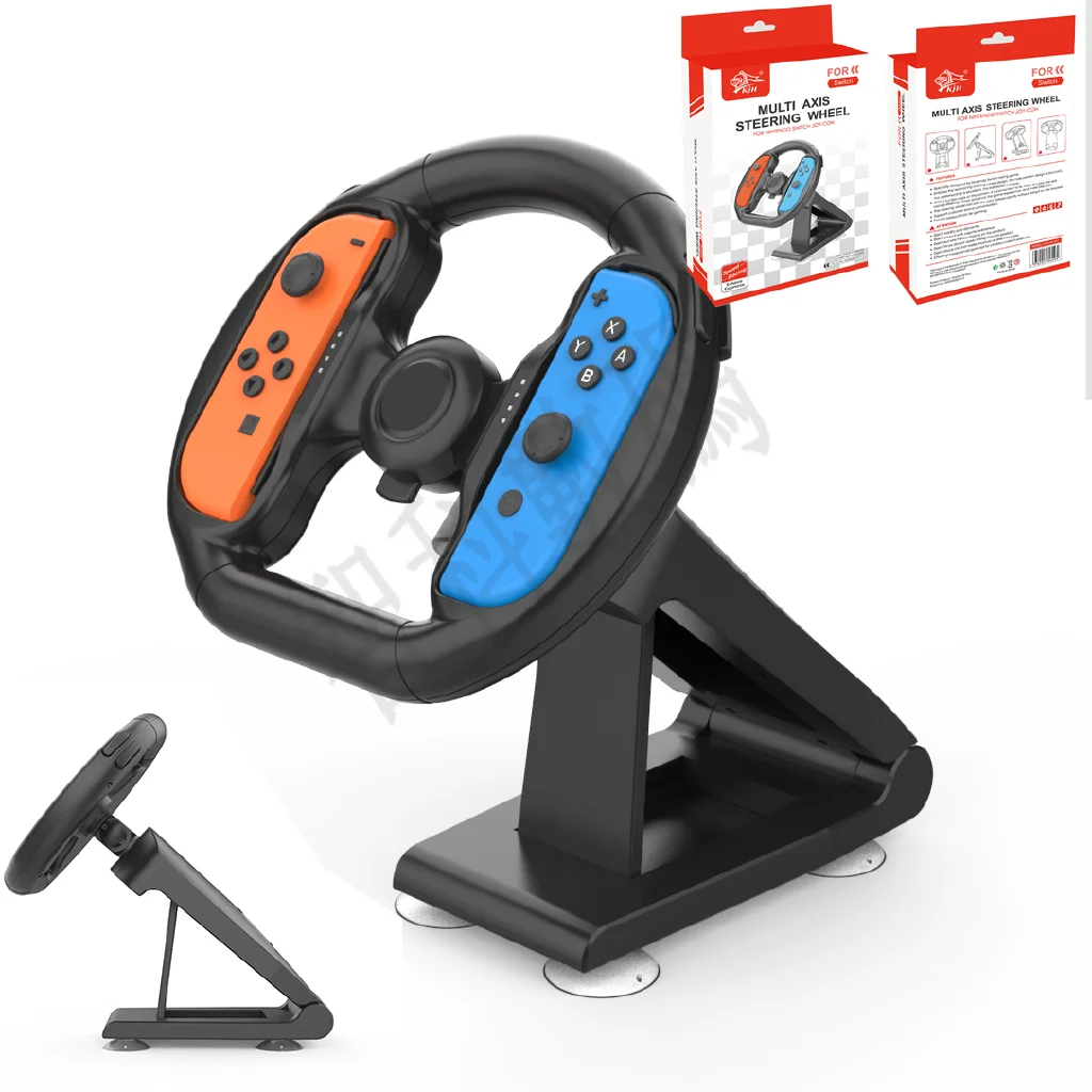 for Nintendo Switch OLED Racing Game NS Accessory Steer Wheel Controller Attachment with 4 suction cups for Joy-con Compatible