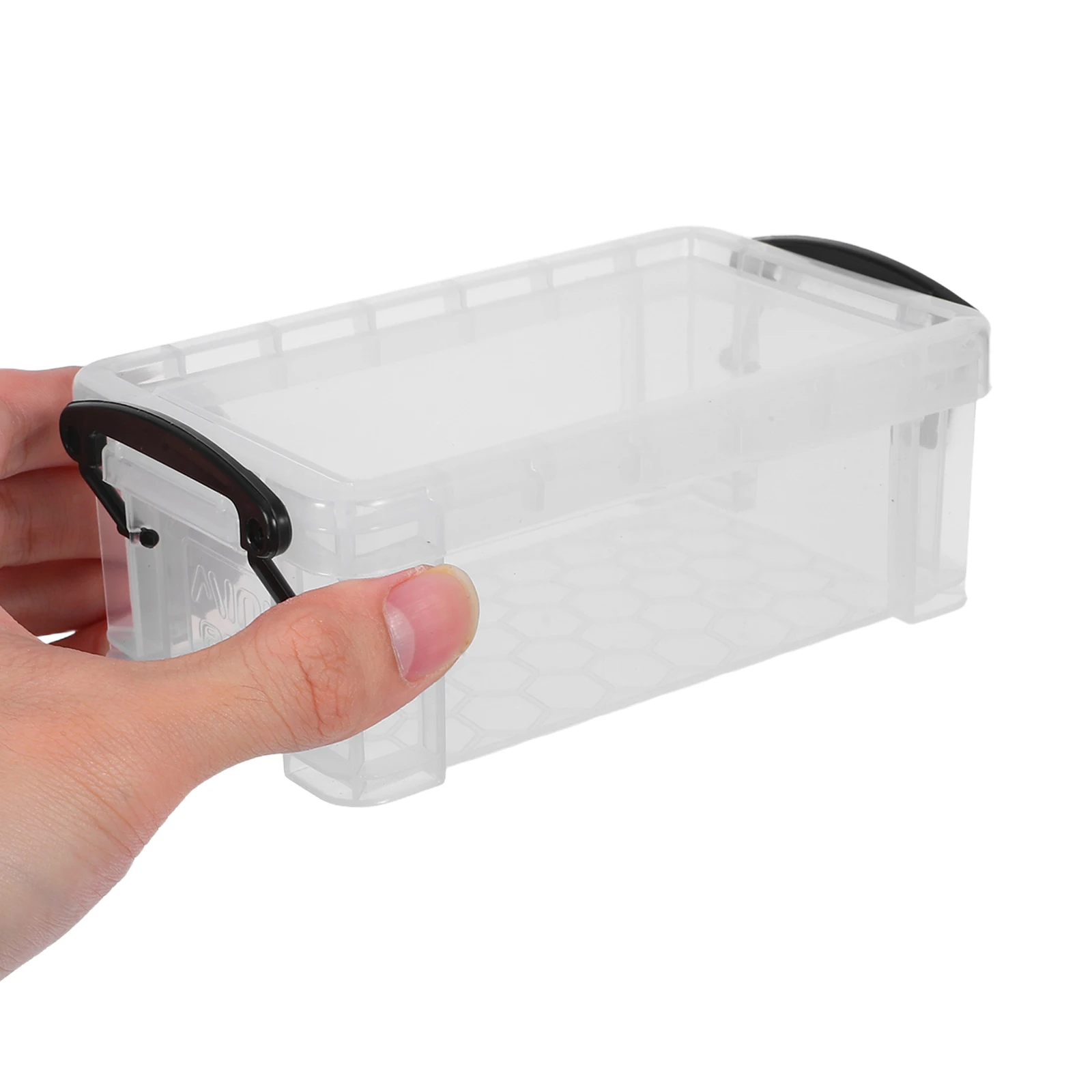 

2 Pcs Desktop Storage Box Clear Plastic Boxes Small Containers Square Organizer with Lids