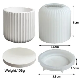 DIY Buatan Tangan Bentuk Gipsum Cangkir Aroma Cetakan Pot Bunga Bentuk Beton untuk Cetakan Toples Lilin Cetakan Silikon Cetakan Kotak Perhiasan Semen Cetakan 12 cetakan toples penjualan terbaik - №