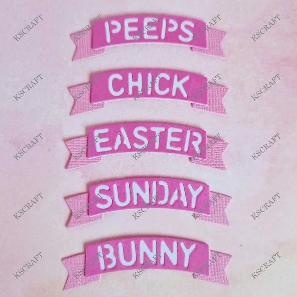 KSCRAFT Easter Banner Cutting Dies Stencils for DIY Scrapbooking Decorative Embossing DIY Paper Cards