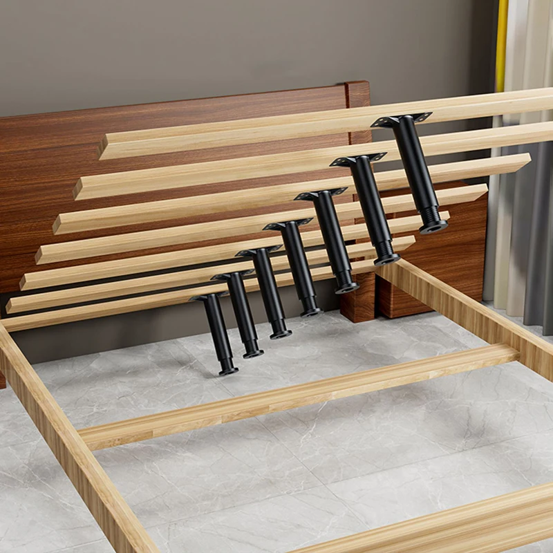 Soporte de viga de cama ajustable telescópico, pata de muebles de acero y plástico duro alto, pata de sofá, soporte de carga, 1 unidad