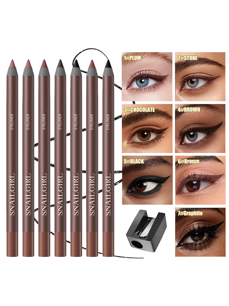 Crayon Eyeliner Gel imperméable noir marron, Ultra-fin, mat, lisse, séchage rapide, sans taches, facile à porter, maquillage pour les yeux