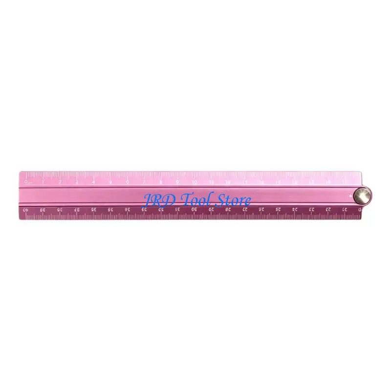 A2UD Hinged Metal Ruler with Scale Lines on Both Sections for Layout Work