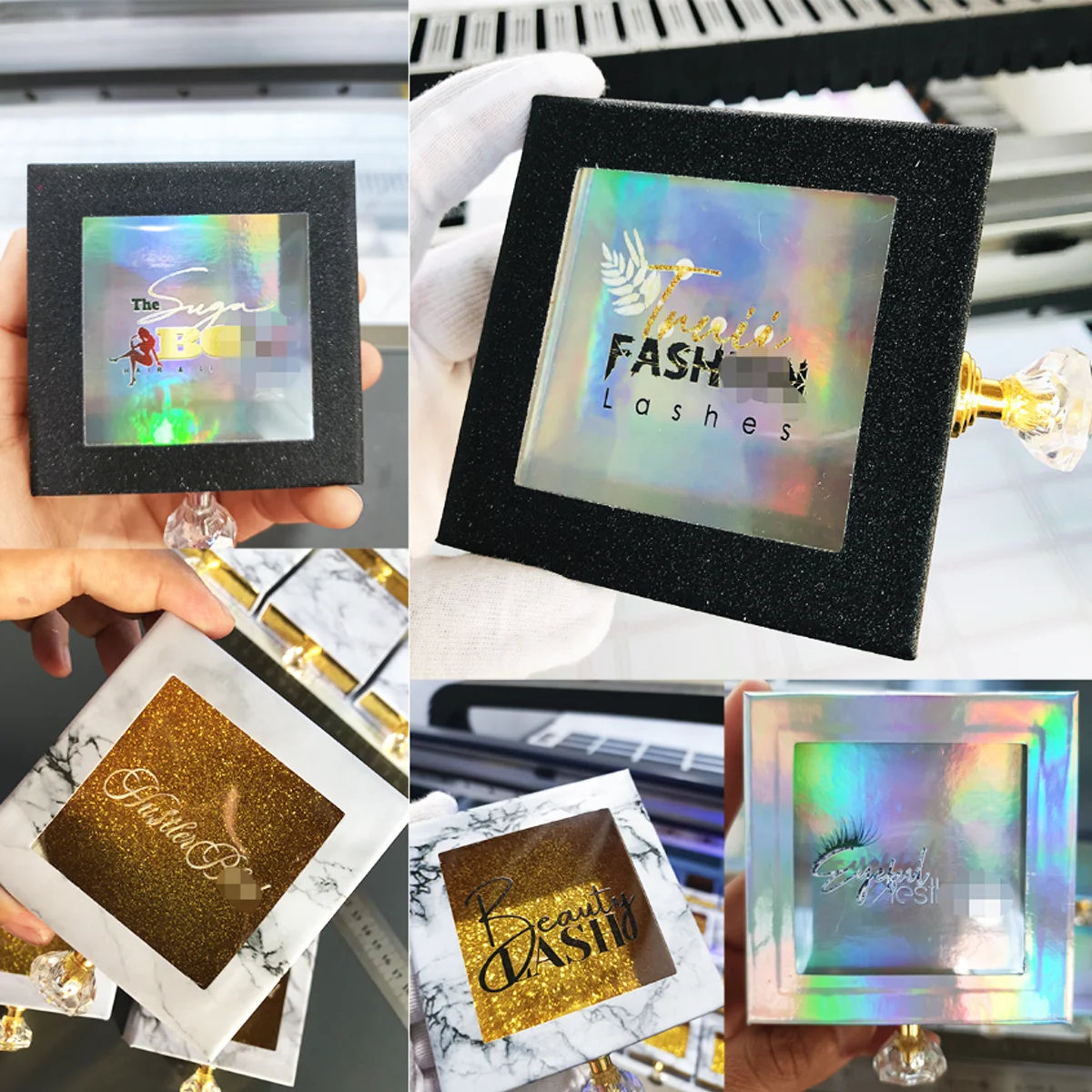 Eyelashes  Handle Box Custom Logo  Makeup Tools Wholesale Lashes Boxes Package With Tray Lash Packaging in Bulk