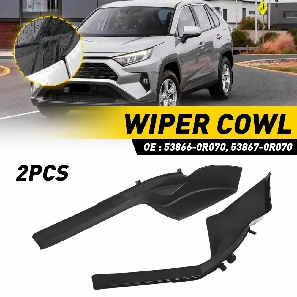 2pcs For Toyota RAV4 2013 2014 2015 2016 2017 2018 2019 Front Windshield Wrap Corner Trim Wiper Side Trim Cover Lid For LHD NEW