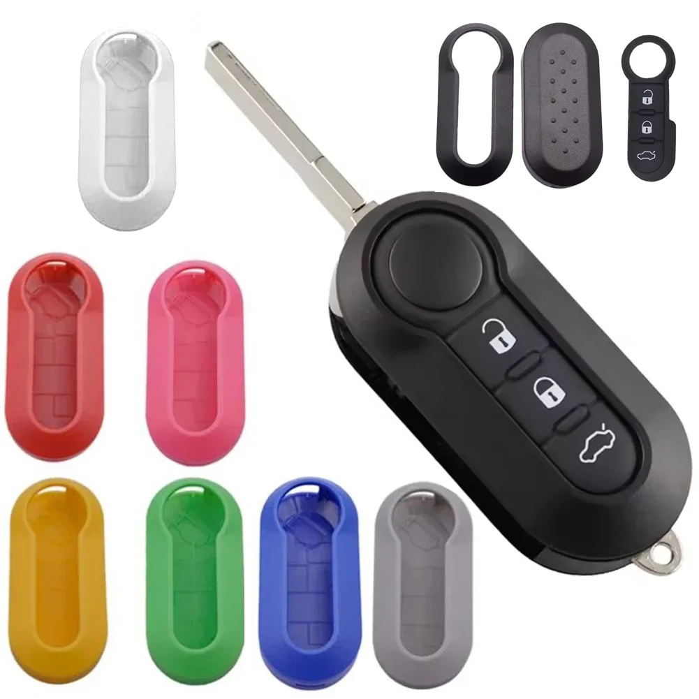 

3PCS For Fiat 500 Panda Punto Bravo Key Set Remote Button Cover Car Key Shell Car Key Protect Case Replacement Accessories