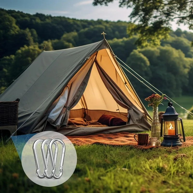 20/1 قطعة الفولاذ المقاوم للصدأ الربيع المفاجئة حلقة تسلق M4 M5 M6 M7 M8 وصلة سريعة قفل حلقة مشبك سلاسل المفاتيح التخييم في الهواء الطلق الربيع المفاجئة