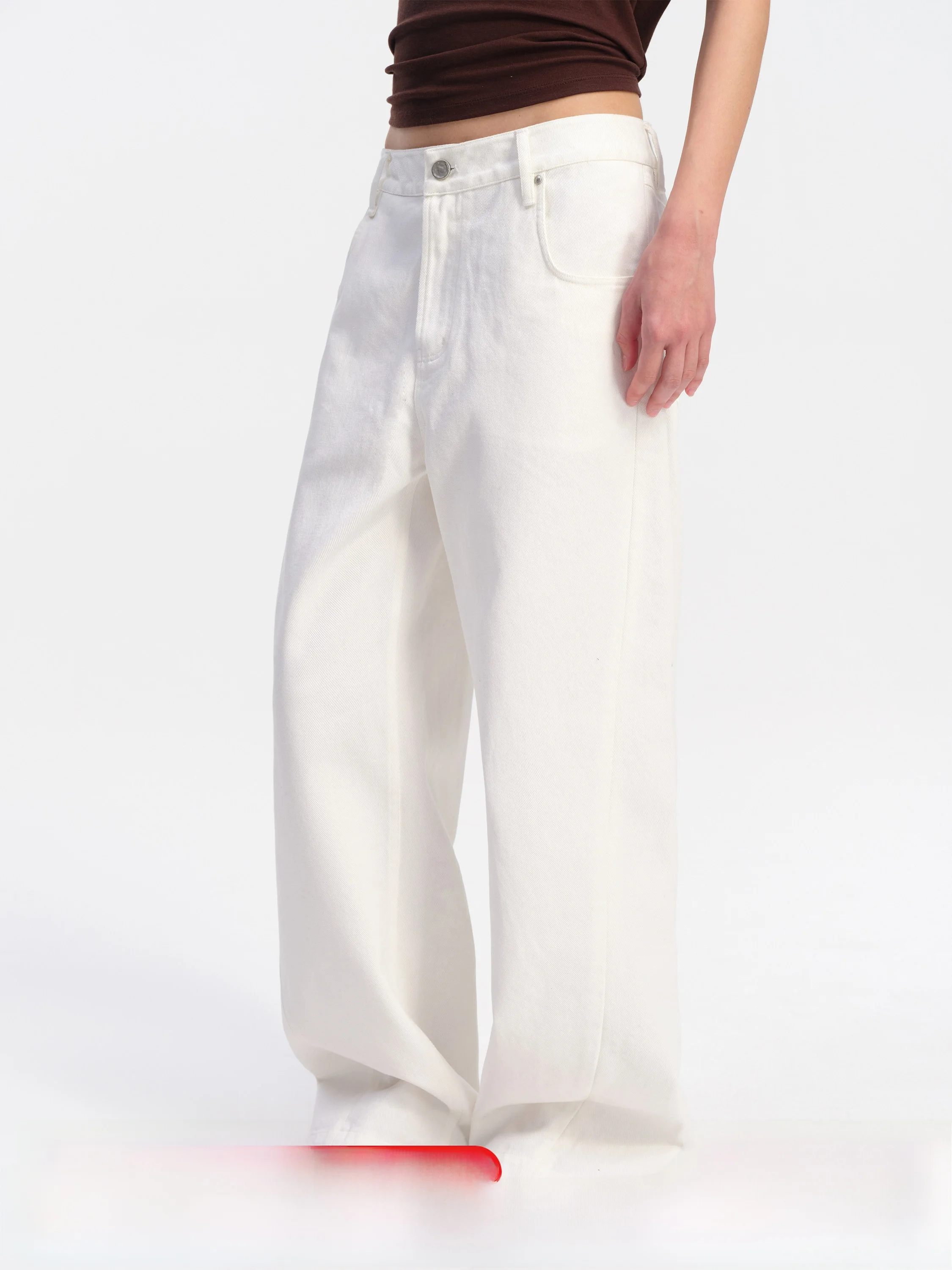 

Широкие джинсы прямого кроя с низкой талией, длинные бархатные хлопковые повседневные брюки со шлейфом по бокам SMIIILE, удобные брюки для поездок на работу