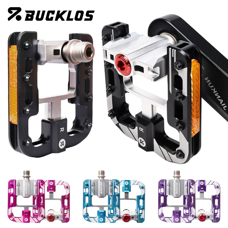 AliExpress BUCKLOS Ultralight Foldable Bicycle Pedals 4‑Bearing Aluminum Platform Anti‑Slip Pins Bike Pedal for Folding Bike Electric Bike