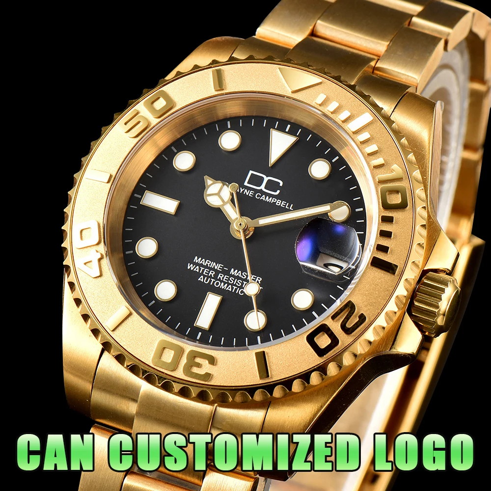 

40.5mm Diving Automatic Mechanical Can Custom Logo Men's watches NH35 Movement Ceramic Bezel Waterproof Wristwatch Sapphire