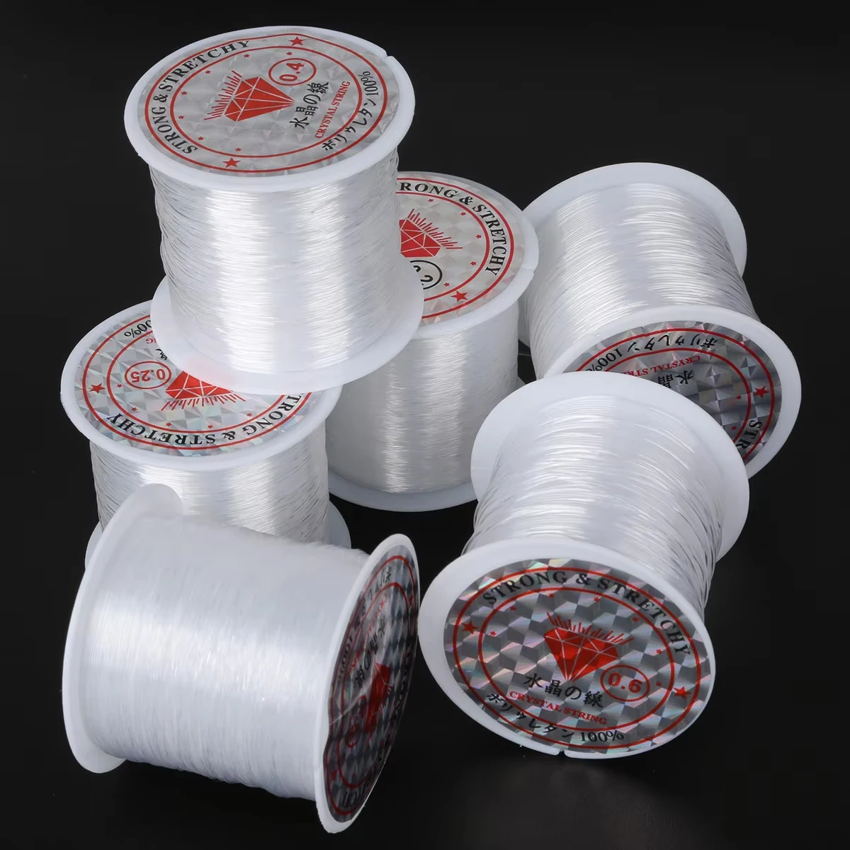 

0.2-0.8mm Clear Non-Elastic Crystal Beading Line Invisible Strong Jewelry Wire for DIY Craft Making Round Spool 8-100m Roll Rope