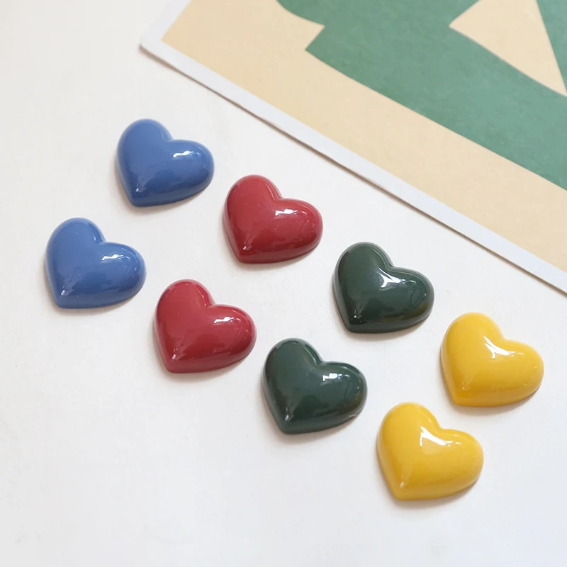 1pcs Ins Japanese Cute Solid Color Love Resin Half Pill Patch Diy Handmade Jewelry Earrings Accessories Material Charms