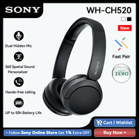 Sony WH-CH520 Wireless Headphones Support DESS Bluetooth wireless headset up to 50 hours Battery Life Support Voice Assistan
