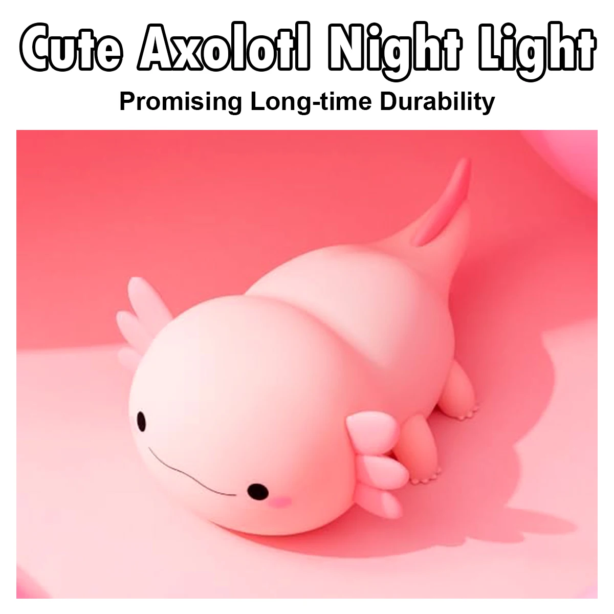 Novelty Axolotl Silicone Night Light USB Rechargeable Control Nightlights USB Rechargeable Bedside Lamp LED Tabletop Adjustable